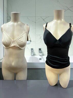 Shear Hapewear,Woman,2 Bras $14 Each,Cream,Black,Size 38 D,Clasp Closure.!